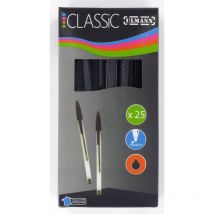 Lot De 25 Stylos A Bille Couleur Noire -ulmann- - Atoutbois