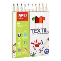 Feutres Pour Textile Couleurs Assorties X10 - Apli