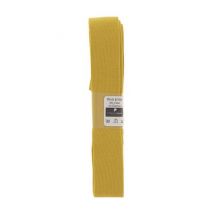 Biais De Jersey En Coton Uni 1,5m X 20mm - Passion Rubans Jaune Moutarde - Distrifil