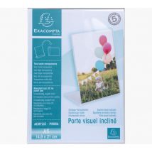 Porte-visuel - Présentoir - A5 - Incliné - Transparent - Pour Photo, Menu, Document - Exacompta