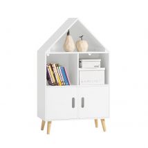 Sobuy Kmb58-w Bibliothèque Enfant Étagère De Rangement Pour Livres Et Jouets Étagère À Livres Armoire Meuble De Rangement Sur Pieds - Sobuy
