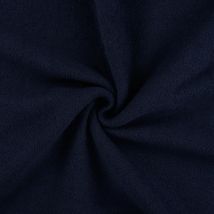 Tissu Jersey Velours Éponge Envers Polaire Uni Bleu Marine - Craftine