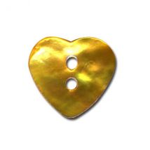 Bouton Nacre En Forme De Coeur Couleur Jaune - My mercerie