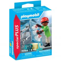 Vitrier Avec Deux Vitres, Seau Et Accessoires - Playmobil