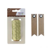 Ficelle Dorée 100 M + 20 Étiquettes Kraft Fanion - Youdoit