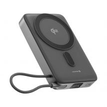 Swissten Powerbank Qi2 10000mah Compatible Magsafe Et Usb-c 35w Avec Béquille Support Gris