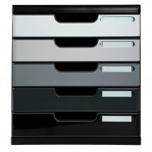 Module De Classement Modulo Shades Of Grey 5 Tiroirs Fermés - Nuances De Gris - Exacompta