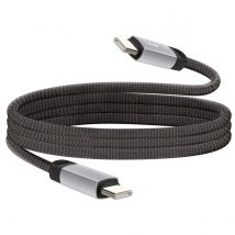 Linq Câble Usb C / Usb C Charge Rapide 80w 4a Nylon Tressé 1.2m Noir