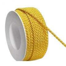 4 Mètres De Cordon, Cordelette Unie Tressée Décoration, Scrapbooking Couture 4 Mm Jaune - No Name