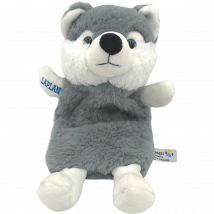 Peluche Husky Avec Pochette De Rangement