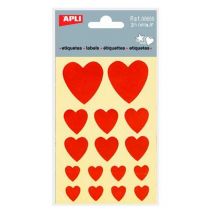 Gommettes Métallisées Coeur Rouge X 48 - Apli