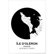 Affiche Carte Île D'Oléron | A3 : 29,7x42cm - L'afficherie