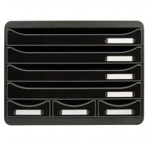 Module De Classement Storebox 7 Tiroirs Glossy - Noir Brillant - Exacompta
