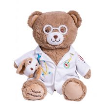 Peluche Ours Vétérinaire - Docteur Gaston - 40 Cm - Pioupiou et Merveilles
