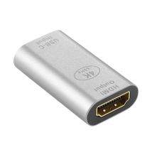 Adaptateur Usb-c Femelle Vers Hdmi Femelle 4k Design Compact Argent - Avizar