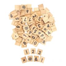 Chiffres Et Symboles Carré En Bois 116 Pièces - Megacrea DIY