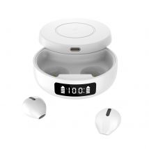 Ecouteurs Bluetooth Sans Fil Réduction De Bruit Affichage Led Ergonomique Blanc Yonis - Yonis