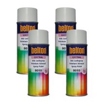 4 Bombes De Peinture Belton Spectral Ral9010 Blanc Pur Brillant 400ml