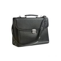 Cartable - Professionnel - 2 Compartiments - Noir - Imitation Cuir - Cristo - Crisco