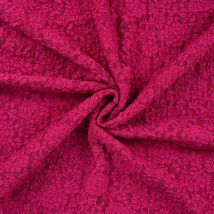 Tissu Dentelle Fleurs Gaufrées Rose Fuchsia - Au Mètre - Craftine