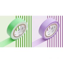 Masking Tape Mt Lignes Fines Vert Et Mauve - Green X Purple - MT Masking Tape