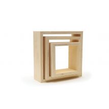 Etagères Carrées En Bois Gigognes (x3) - Graine Creative