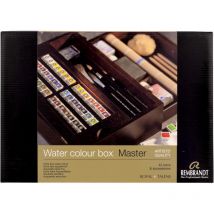 Peinture Aquarelle - 42 Godets + Accessoires - Coffret Bois - Rembrandt