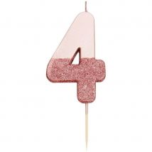 Bougie 4 Glitter Rose Gold - Annikids
