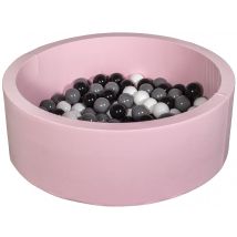 Piscine À Balles Aire De Jeu + 150 Balles Rose Noir,blanc,gris - Velinda