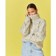 Kit Tricot Pull Femme Laine Gaby Ecru 50/52 - Pingouin