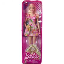 Poupee Barbie Fashionistas Blonde Cheveux Long - Robe Rose Avec Chaussures A Talons - Mattel - Hbv15 - Barbie