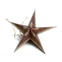 Etoile En Papier 5 Pièces Prune/ivoire/or - Papertree