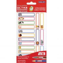 72 Étiquettes Plastifiées Ultra-résistantes - Petits Animaux - Global Gift