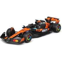Voiture Miniature F1 - Burago - Mclaren Mcl39 (oscar Piastri) - Échelle 1:43 - Papaye/noire - Métal Moulé - Burago