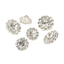 Lot De 6 Boutons Strass Blanc - MyMercerie