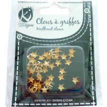 Clous Rivet À Griffes Étoile Ø8mm Doré 40 Pièces - Ki Sign