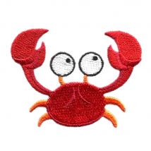 Patch Crabe Rouge, Écusson Brodé, Motif Thermocollant, Made In France - Saperlipopette by Léna