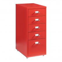 Caisson De Bureau Armoire Meuble De Rangement À Roulettes Avec 5 Tiroirs