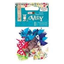 20 Mini Noeux En Tissu Pour Scrapbooking Et Couture Lovely 226 - Dovecraft