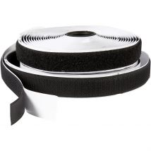Bande Velcro , Autocollant, L : 20 Mm, Noir, 5 M/ 1 Rouleau - CC Hobby