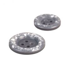 Lot De 3 Boutons Rond Plastique Recyclé 4 Trous Gris Cendre - My mercerie