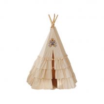 Tente Tipi Folk À Volants - Beige - Moi Mili