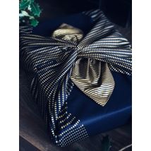 Papier Cadeau Réutilisable Emballage Furoshiki Coton Recyclé : La Poule Aux Œufs D'Or (bleu Nuit) (taille L) 85x85 Cm Collection Monochrome - Carédeau