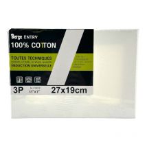 Châssis - Toile - 27x19cm - 3p - Coton - Acrylique - Huile - Gouache - Berge Entry - Bergere de France