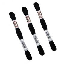 Lot De 3 Échevettes 10m Dmc Fil Retors Mat Canevas Tapisserie 100% Coton Noir 2310 - Dmc