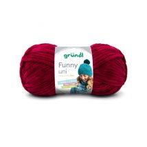Fil À Tricoter Effet Velour Funny - Grundl - 100 Gr - Oeko-tex 23 Rouge - Gründl