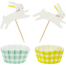 Kit 24 Caissettes Et Déco Cupcakes - Lapin - Talking Tables