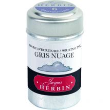 6 Cartouches D'Encre - Gris Nuage - Pour Stylos Plume Et Roller - Herbin - Jacques Herbin