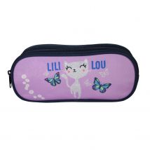 Trousse Scolaire 2 Compartiments Lili Lou Violet Bagtrotter - Bagtrotter