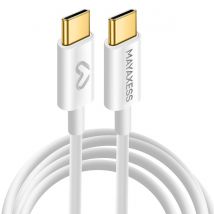 Mayaxess Câble De Charge 1m Usb-c / Usb-c Pour Iphone 17 Pro Max Blanc